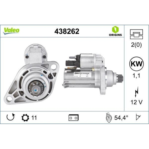 Starter Valeo 438262 Valeo Origins New Oe Technologie f&uuml;r Audi Seat Skoda VW