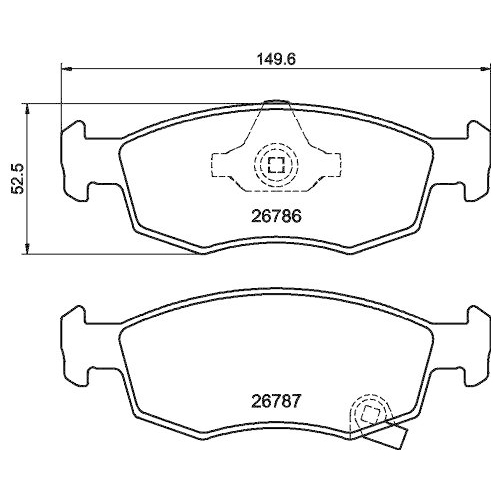 Bremsbelagsatz Scheibenbremse Hella 8DB 355 046-041 f&uuml;r Fiat Lancia Vorderachse