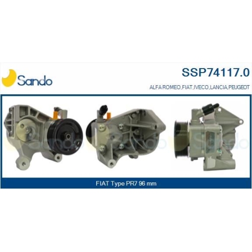 Hydraulikpumpe Lenkung Sando SSP74117.0 f&uuml;r Fiat