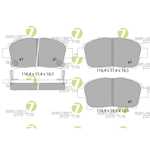 Bremsbelagsatz Scheibenbremse 7 Seven Parts SVP24620 f&uuml;r Lexus Toyota
