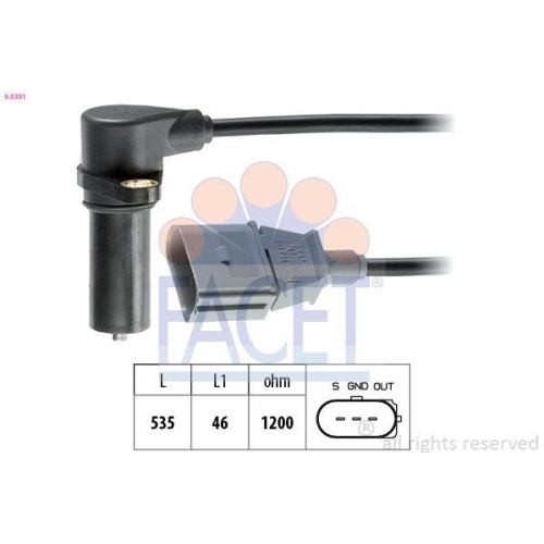 Impulsgeber Kurbelwelle Facet 9.0391 Made In Italy - Oe Equivalent für Audi Seat