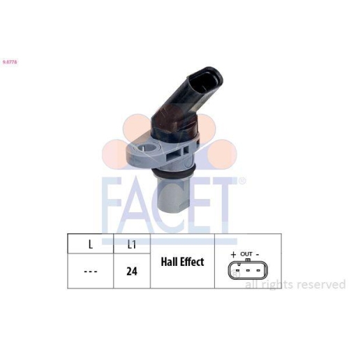 Sensor Motordrehzahl Facet 9.0778 Made In Italy - Oe Equivalent f&uuml;r Audi Seat VW
