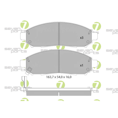 Bremsbelagsatz Scheibenbremse 7 Seven Parts SVP24630 f&uuml;r Nissan 1. Vorderachse