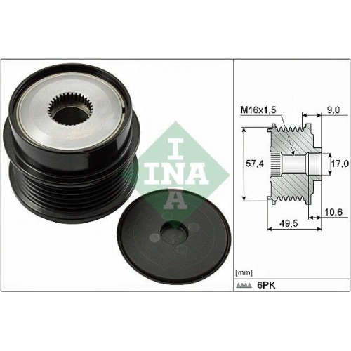 Generatorfreilauf Schaeffler Ina 535 0189 10 f&uuml;r Citro&euml;n Peugeot