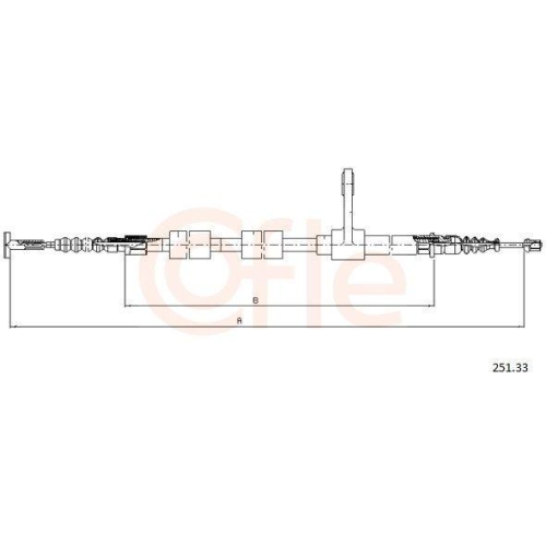 Seilzug Feststellbremse Cofle 251.33 für Alfa Romeo Hinten Rechts