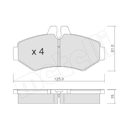 Bremsbelagsatz Scheibenbremse Metelli 22-0572-0 f&uuml;r Mercedes Benz Mercedes Benz