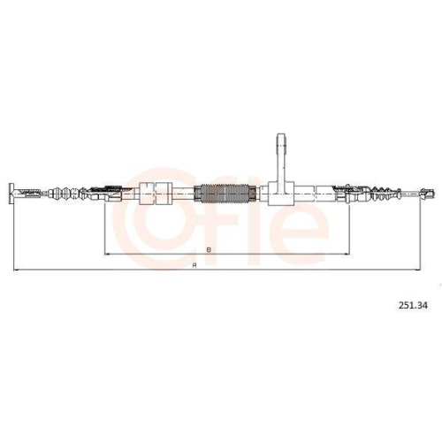 Seilzug Feststellbremse Cofle 251.34 für Alfa Romeo Hinten Links