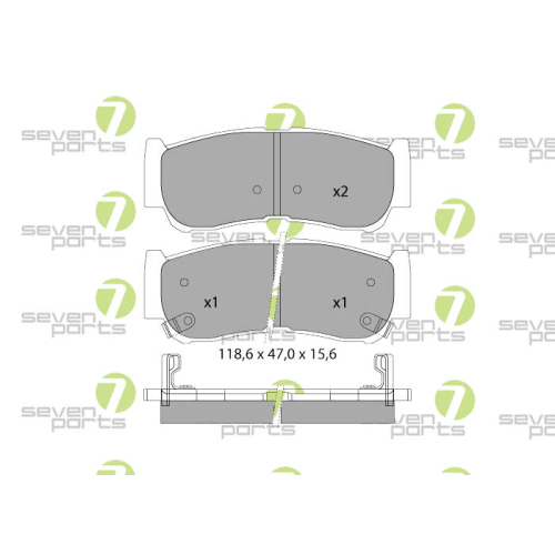 Bremsbelagsatz Scheibenbremse 7 Seven Parts SVP24660 f&uuml;r Hyundai 1. Hinterachse