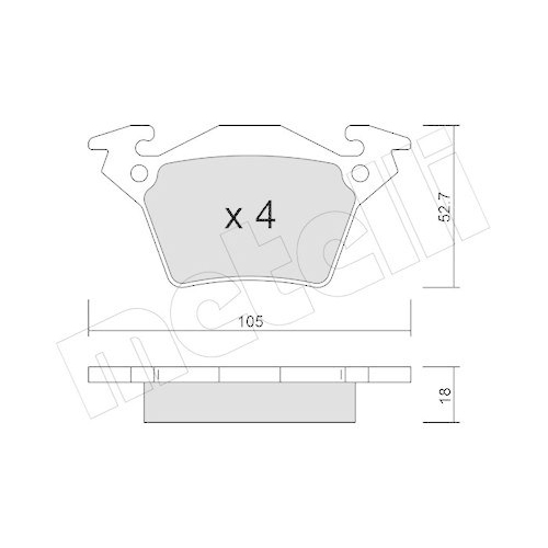 Bremsbelagsatz Scheibenbremse Metelli 22-0574-0 f&uuml;r Mercedes Benz Mercedes Benz