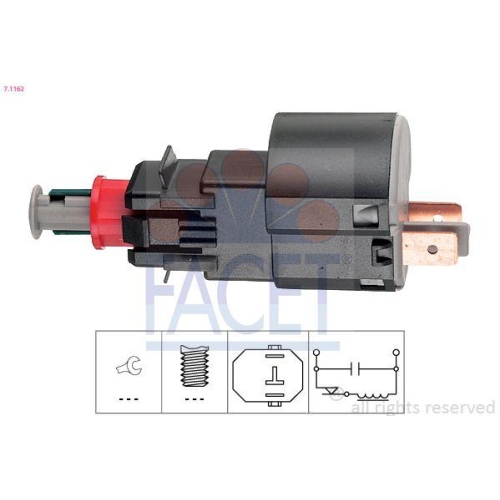 Bremslichtschalter Facet 7.1162 Made In Italy - Oe Equivalent für Opel