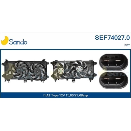 Elektromotor Kühlerlüfter Sando SEF74027.0 für Fiat