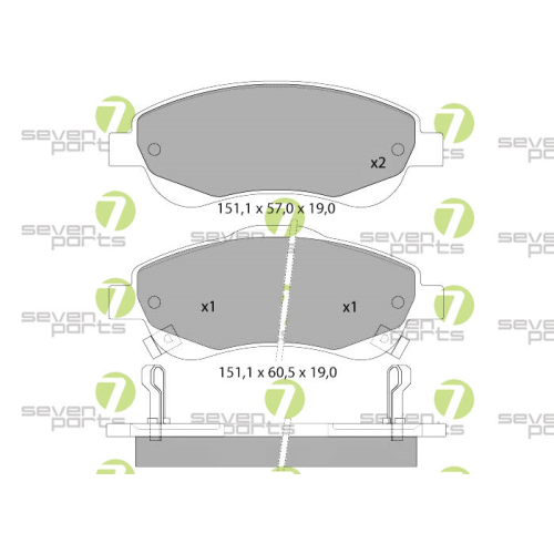 Bremsbelagsatz Scheibenbremse 7 Seven Parts SVP24680 f&uuml;r Honda 1. Vorderachse