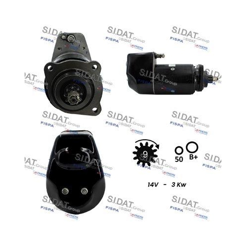Starter Sidat S12LU0874 f&uuml;r Alfa Romeo Fiat Lancia Man Renault Volvo