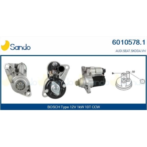 Starter Sando 6010578.1 f&uuml;r Vag F&uuml;r Fahrzeuge Ohne Start-stopp-funktion