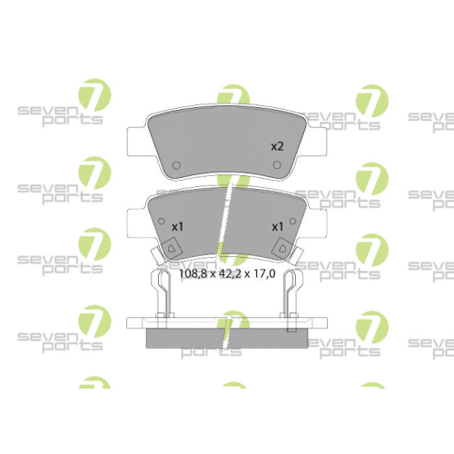 Bremsbelagsatz Scheibenbremse 7 Seven Parts SVP24690 f&uuml;r Honda 1. Hinterachse