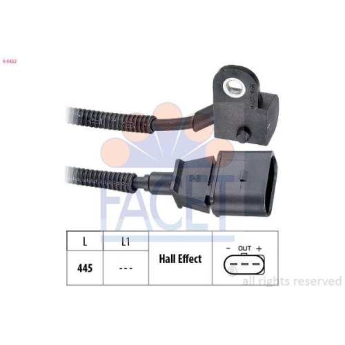 Sensor Nockenwellenposition Facet 9.0422 Made In Italy - Oe Equivalent f&uuml;r Seat