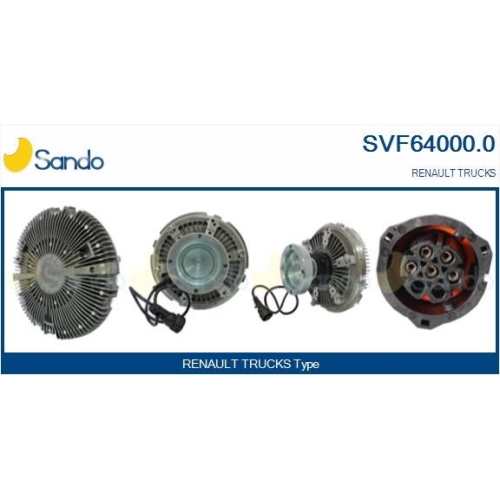 Kupplung K&uuml;hlerl&uuml;fter Sando SVF64000.0 f&uuml;r Renault Trucks