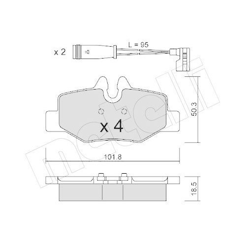 Brake Pad Set Disc Brake Metelli 22-0576-0K for Mercedes Benz Mercedes Benz