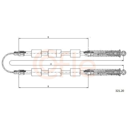 Seilzug Feststellbremse Cofle 321.20 für Fiat Hinten
