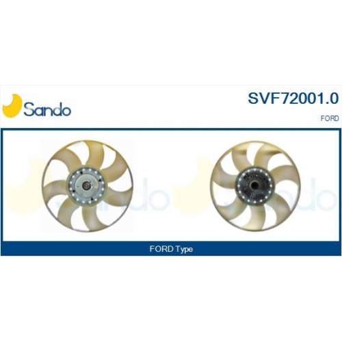 Kupplung K&uuml;hlerl&uuml;fter Sando SVF72001.0 f&uuml;r Ford