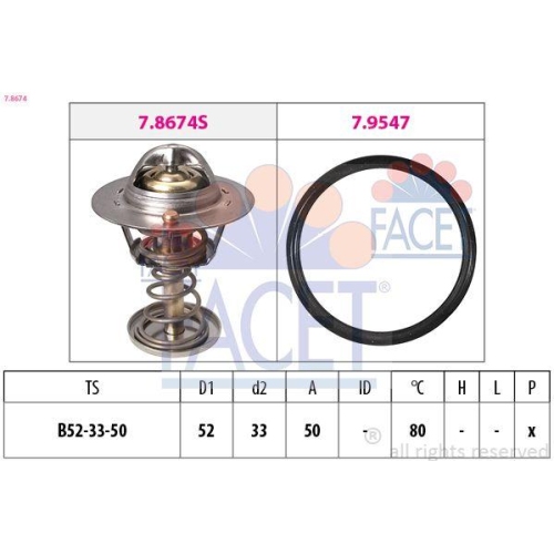 Thermostat K&uuml;hlmittel Facet 7.8674 Made In Italy - Oe Equivalent f&uuml;r Citro&euml;n
