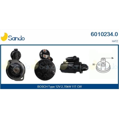 Starter Sando 6010234.0 f&uuml;r Bmw Mercury Case Ih Caterpillar VM