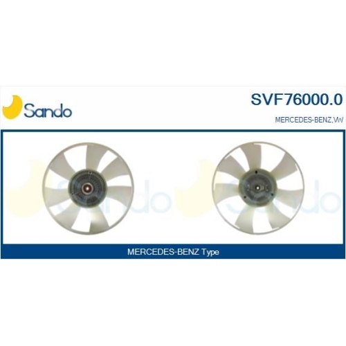 Kupplung K&uuml;hlerl&uuml;fter Sando SVF76000.0 f&uuml;r Mercedes Benz Mercedes Benz Vag