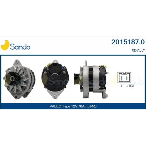 Generator Sando 2015187.0 f&uuml;r Renault F&uuml;r Fahrzeuge Ohne Klimaanlage