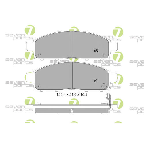 Bremsbelagsatz Scheibenbremse 7 Seven Parts SVP27150 f&uuml;r Mitsubishi
