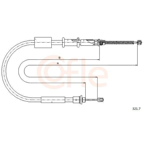 Seilzug Feststellbremse Cofle 321.7 für Lancia Hinten Links