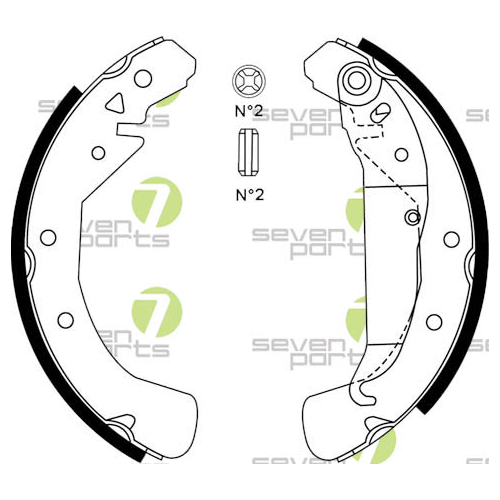 Bremsbackensatz 7 Seven Parts SVG10548 f&uuml;r Hinterachse