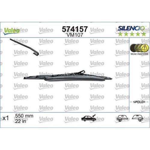 Wischblatt Valeo 574157 Silencio Conventional Single f&uuml;r Mercedes Benz Toyota
