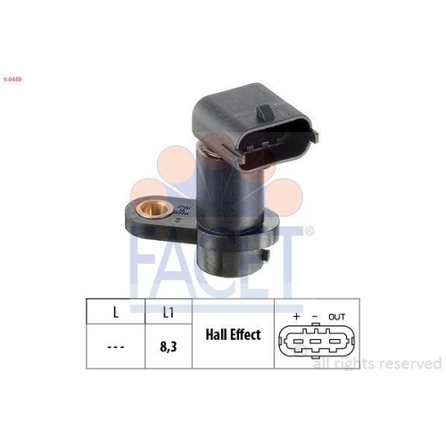 Sensor Nockenwellenposition Facet 9.0449 Made In Italy - Oe Equivalent f&uuml;r Fiat