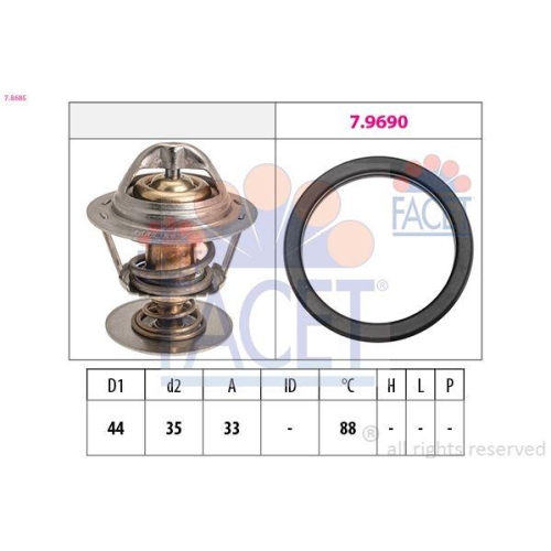 Thermostat K&uuml;hlmittel Facet 7.8685 Made In Italy - Oe Equivalent f&uuml;r Citro&euml;n