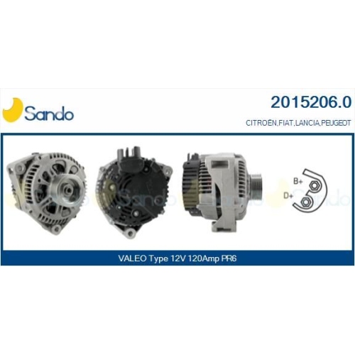 Generator Sando 2015206.0 f&uuml;r Mitsubishi Citro&euml;n/peugeot