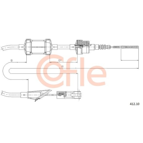 Seilzug Kupplungsbetätigung Cofle 412.10 für Fiat