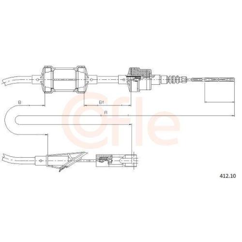 Seilzug Kupplungsbet&auml;tigung Cofle 412.10 f&uuml;r Fiat