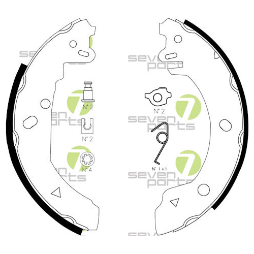 Bremsbackensatz 7 Seven Parts SVG10553 f&uuml;r Hinterachse