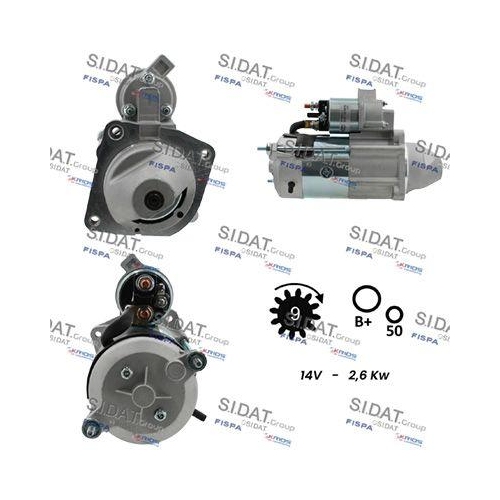 Starter Sidat S12MA0146 f&uuml;r Alfa Romeo Citro&euml;n Fiat Iveco Lancia Peugeot