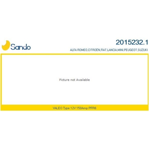 Generator Sando 2015232.1 für Fiat Suzuki Hitachi Citroën/peugeot
