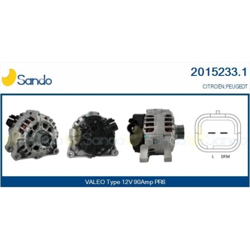 Generator Sando 2015233.1 f&uuml;r Citro&euml;n/peugeot