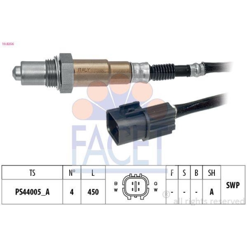 Oxygen Sensor Facet 10.8256 Made In Italy - Oe Equivalent for Hyundai Kia