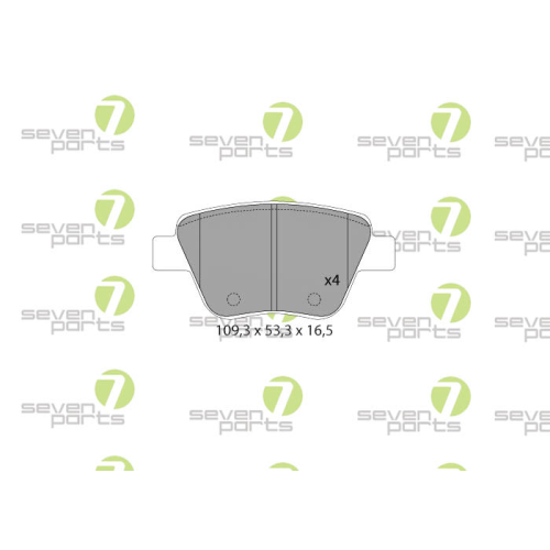 Bremsbelagsatz Scheibenbremse 7 Seven Parts SVP24890 f&uuml;r Audi Seat Skoda Vag VW