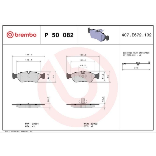 Bremsbelagsatz Scheibenbremse Brembo P50082 Prime Line f&uuml;r Audi Mercedes Benz VW