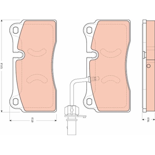Bremsbelagsatz Scheibenbremse Trw GDB1731 f&uuml;r Seat Skoda VW Audi Hinterachse