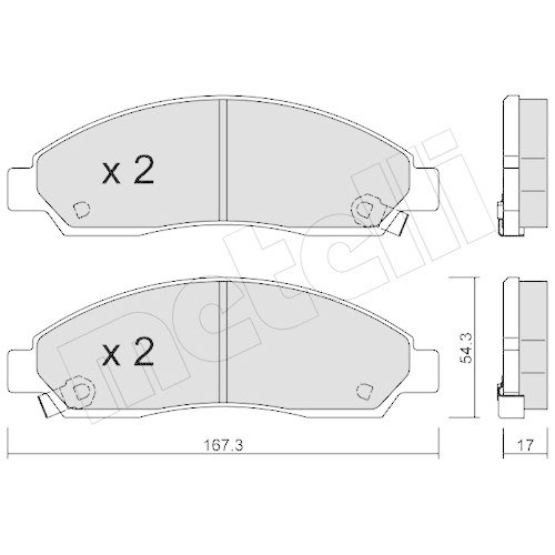 Brake Pad Set Disc Brake Metelli 22-0731-0 for Isuzu Front Axle