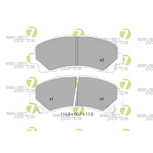Bremsbelagsatz Scheibenbremse 7 Seven Parts SVP24930 f&uuml;r Isuzu 1. Vorderachse