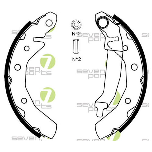 Bremsbackensatz 7 Seven Parts SVG10572 f&uuml;r Hinterachse