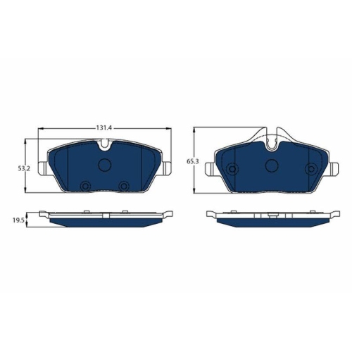 Bremsbelagsatz Scheibenbremse Trw GDB2038BTE Electric Blue f&uuml;r Bmw Vorderachse