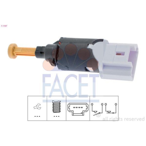 Bremslichtschalter Facet 7.1197 Made In Italy - Oe Equivalent f&uuml;r Citro&euml;n